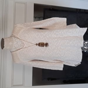 Style & Co Cream 3/4 sleeve tunic shirt Size M